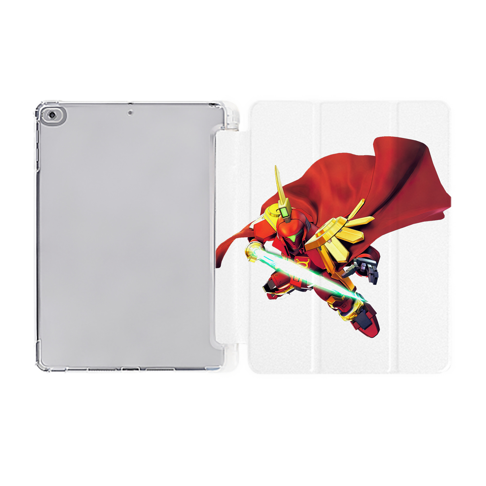 （画像用） 機動戦士ガンダム Mobile Suit Gundam IPad ケース ペン収納付き 三つ折りスタンド PUレザー×シリコン 対応機種9.5/10.5/10.9インチ